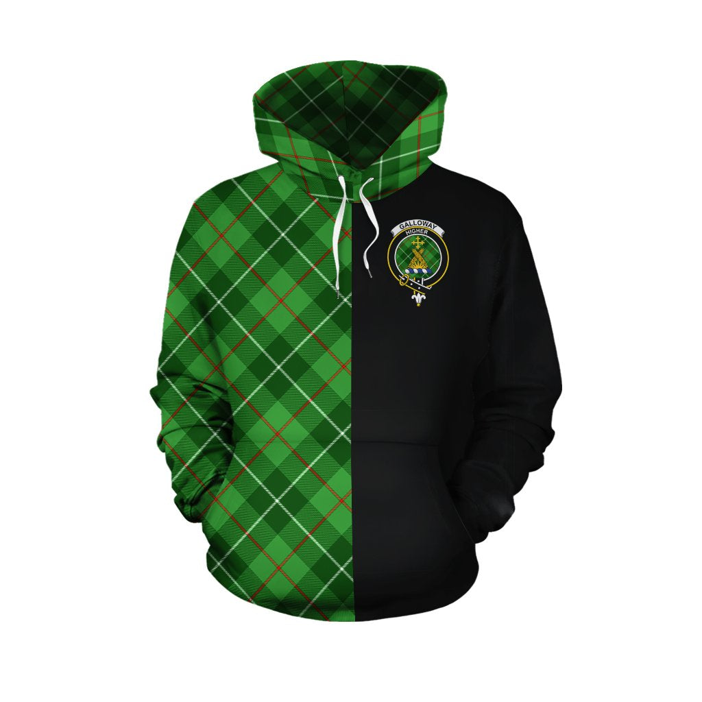 Galloway Tartan Hoodie Half of Me - Cross Style