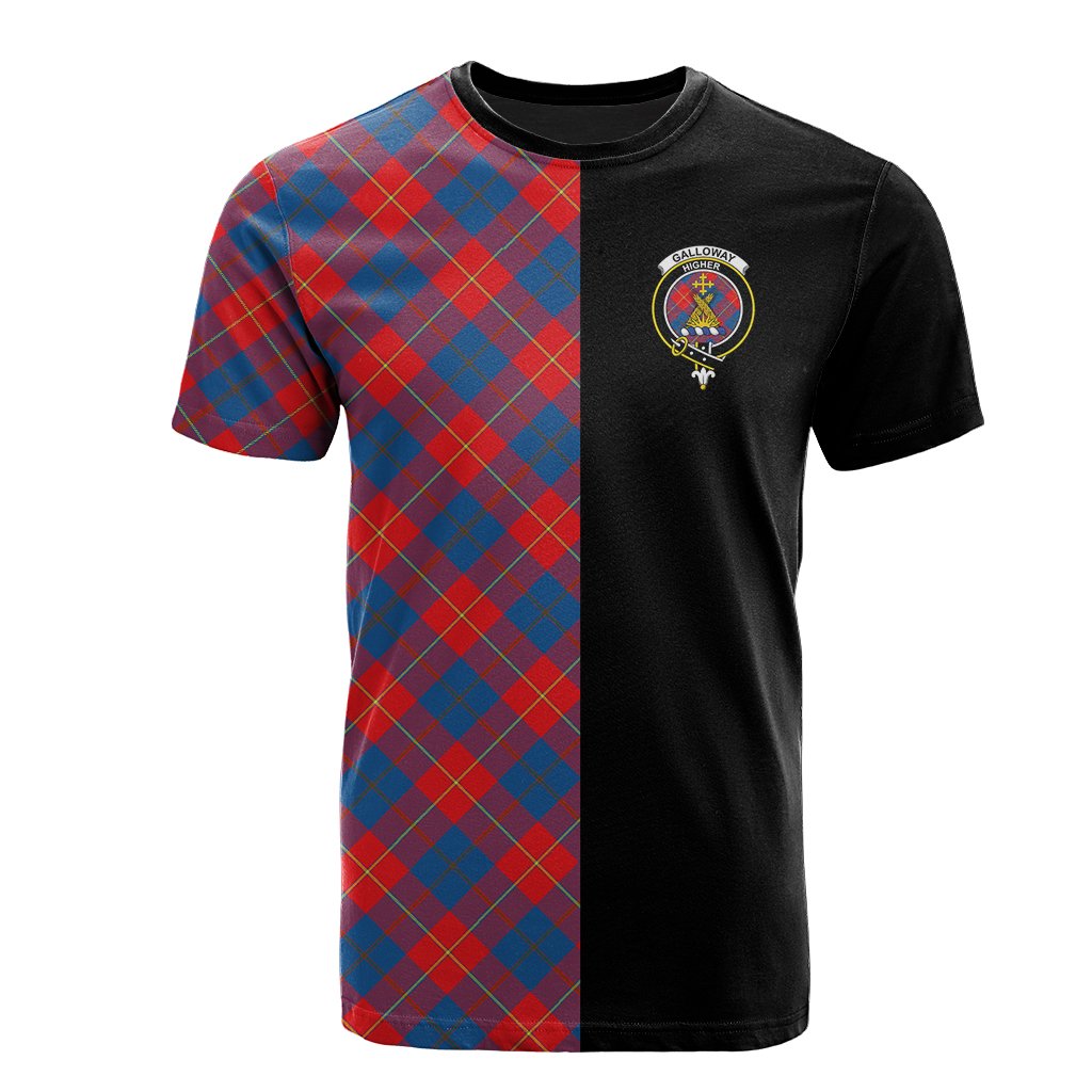 Galloway Red Tartan T-Shirt Half of Me - Cross Style