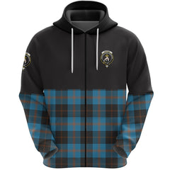 Garden Clan Half Of Tartan Zipper Hoodie