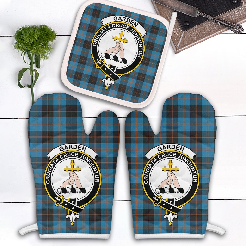 Garden Tartan Crest Oven Mitt And Pot Holder (2 Oven Mitts + 1 Pot Holder)