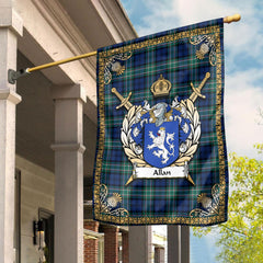 Allan Tartan Crest Garden Flag - Celtic Thistle Style