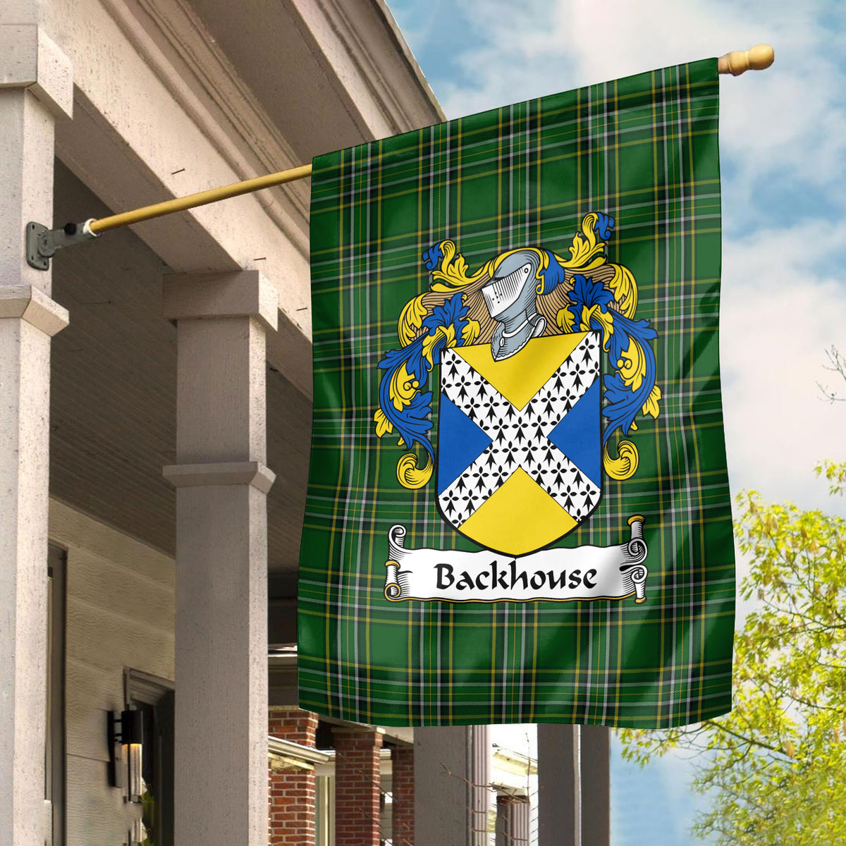 Backhouse Tartan Crest Garden Flag