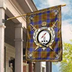 Balfour Modern Tartan Crest Garden Flag - Celtic Thistle Style