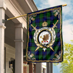 Bannatyne Tartan Crest Garden Flag - Celtic Thistle Style