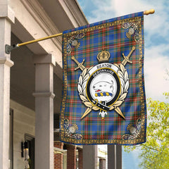 Beaton Ancient Tartan Crest Garden Flag - Celtic Thistle Style