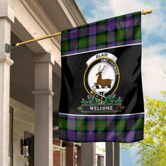 Blair Modern Tartan Crest Garden Flag - Welcome Style