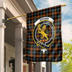 Brown Ancient Tartan Crest Garden Flag