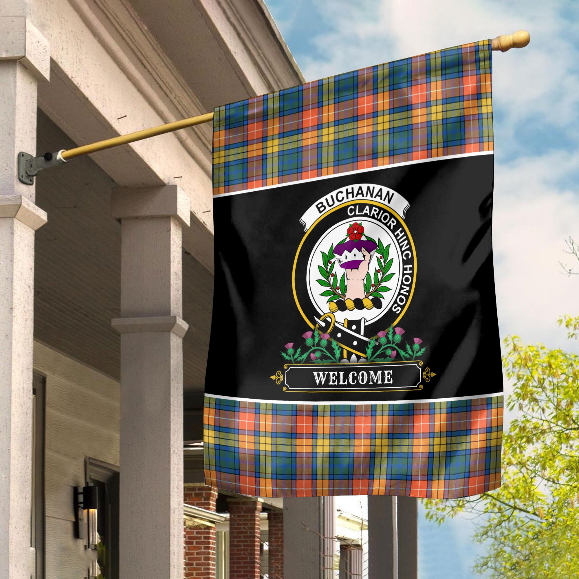 Buchanan Ancient Tartan Crest Garden Flag - Welcome Style