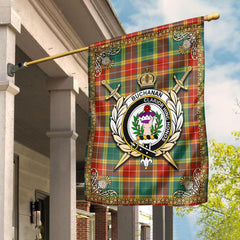 Buchanan Old Sett Tartan Crest Garden Flag - Celtic Thistle Style