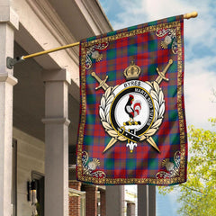 Byres Tartan Crest Garden Flag - Celtic Thistle Style