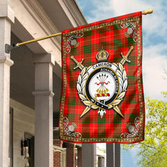 Cameron Modern Tartan Crest Garden Flag - Celtic Thistle Style