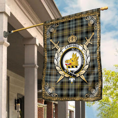 Campbell Argyll Weathered Tartan Crest Garden Flag - Celtic Thistle Style