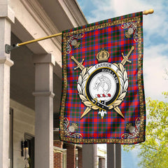 Carrick District Tartan Crest Garden Flag - Celtic Thistle Style