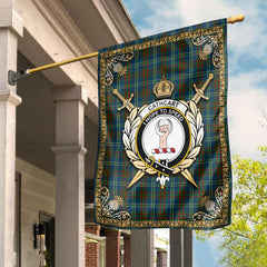 Cathcart Tartan Crest Garden Flag - Celtic Thistle Style