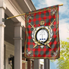 Cheyne Tartan Crest Garden Flag - Celtic Thistle Style