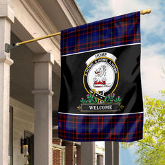 Home Modern Tartan Crest Garden Flag - Welcome Style
