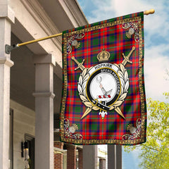 Hopkirk Tartan Crest Garden Flag - Celtic Thistle Style