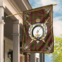 Lumsden Tartan Crest Garden Flag - Celtic Thistle Style