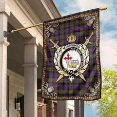 MacDonald Modern Tartan Crest Garden Flag - Celtic Thistle Style