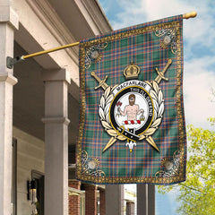 MacFarlane Hunting Ancient Tartan Crest Garden Flag - Celtic Thistle Style