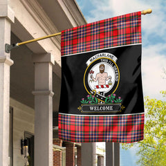 MacFarlane Modern Tartan Crest Garden Flag - Welcome Style