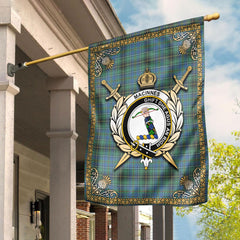 MacInnes Ancient Tartan Crest Garden Flag - Celtic Thistle Style