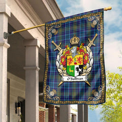 O'Sullivan Tartan Crest Garden Flag - Celtic Thistle Style