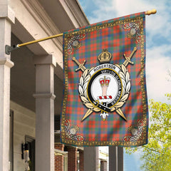 Robertson Ancient Tartan Crest Garden Flag - Celtic Thistle Style