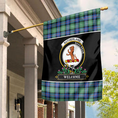 Sutherland Old Ancient Tartan Crest Garden Flag - Welcome Style