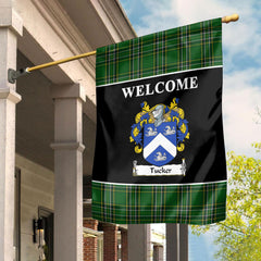 Tucker Tartan Crest Black Garden Flag