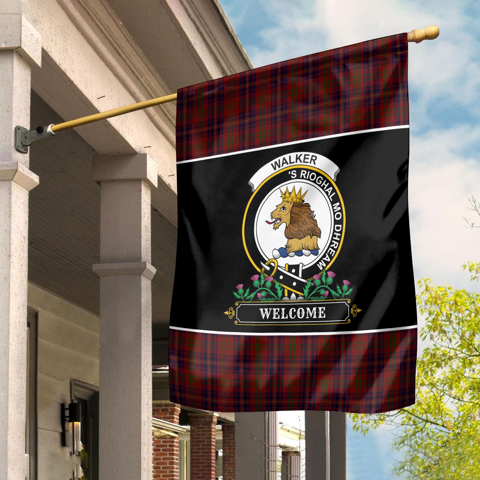 Walker Tartan Crest Garden Flag - Welcome Style