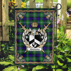 Alexander Tartan Crest Garden Flag - Celtic Thistle Style