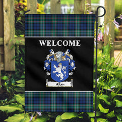 Allan Tartan Crest Black Garden Flag