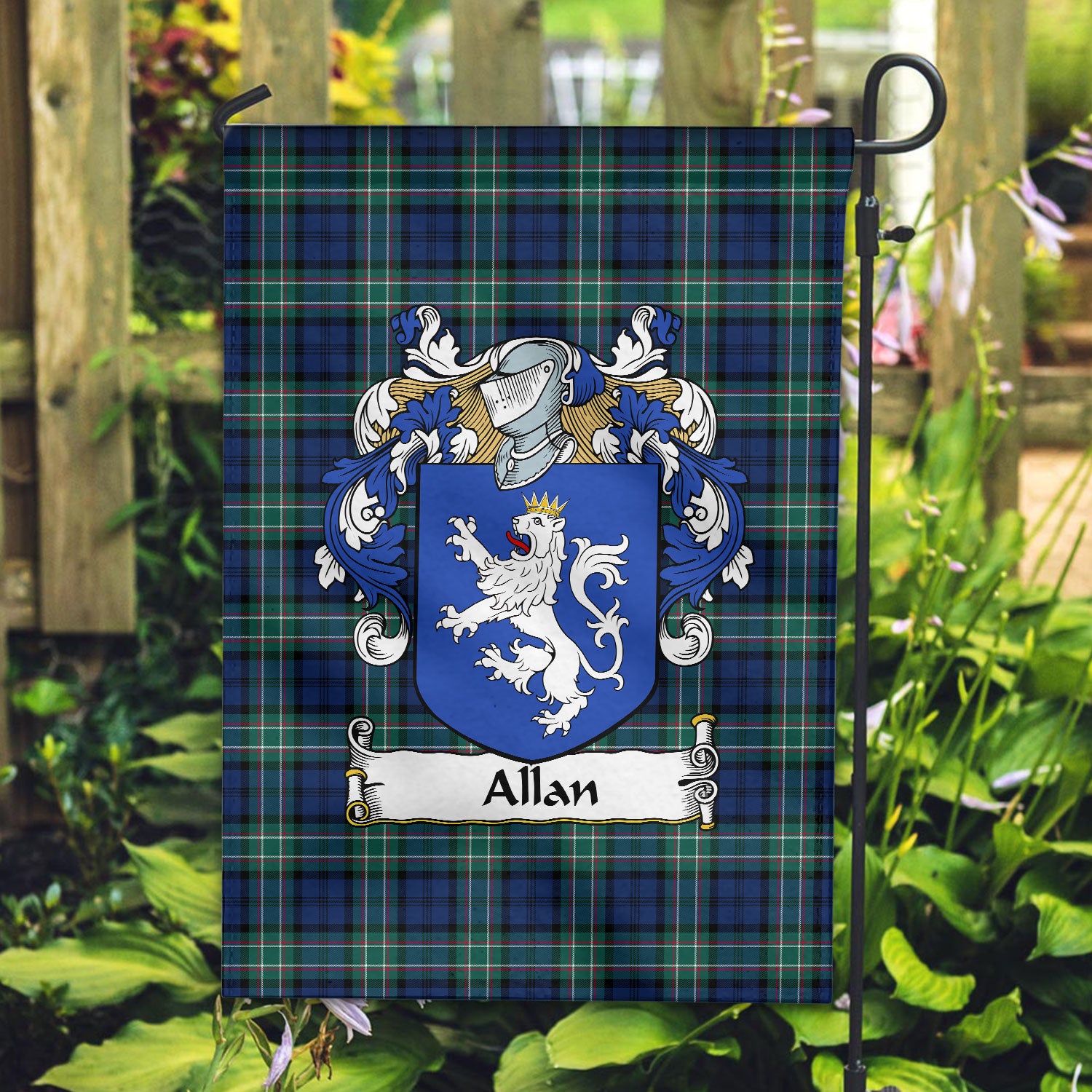 Allan Tartan Crest Garden Flag