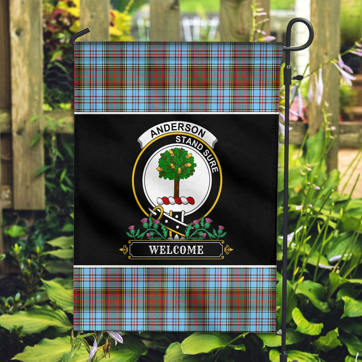 Anderson Ancient Tartan Crest Garden Flag - Welcome Style