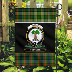 Bisset Tartan Crest Garden Flag - Welcome Style