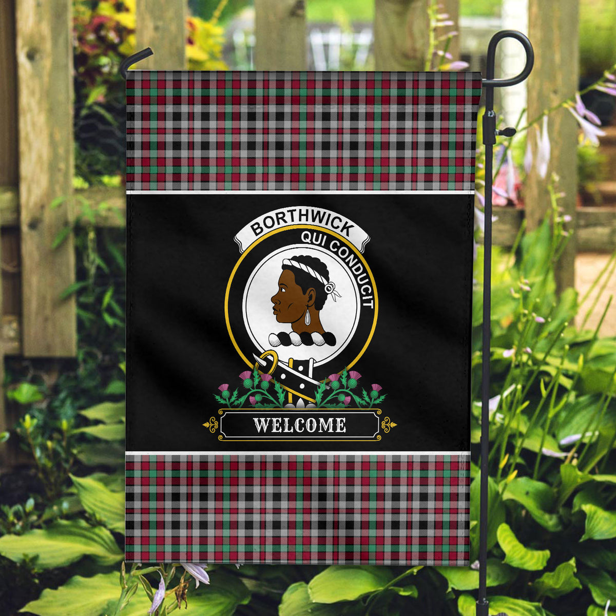 Borthwick Ancient Tartan Crest Garden Flag - Welcome Style