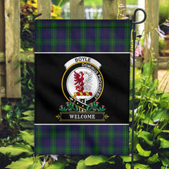 Boyle Tartan Crest Garden Flag - Welcome Style