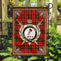 Brodie Modern Tartan Crest Garden Flag - Celtic Thistle Style