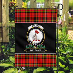 Brodie Modern Tartan Crest Garden Flag - Welcome Style