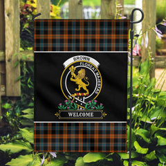 Brown Ancient Tartan Crest Garden Flag - Welcome Style