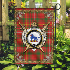 Bruce Modern Tartan Crest Garden Flag - Celtic Thistle Style