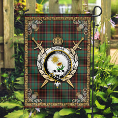 Buchan Ancient Tartan Crest Garden Flag - Celtic Thistle Style