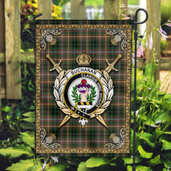 Buchanan Hunting Tartan Crest Garden Flag - Celtic Thistle Style