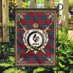 Byres Tartan Crest Garden Flag - Celtic Thistle Style