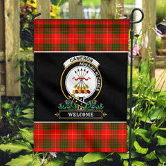 Cameron Modern Tartan Crest Garden Flag - Welcome Style