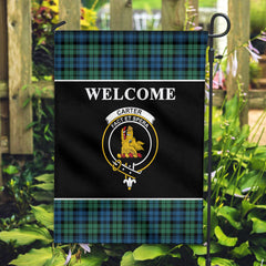 Carter Tartan Crest Black Garden Flag