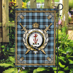 Clark Ancient Tartan Crest Garden Flag - Celtic Thistle Style