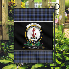 Clark Modern Tartan Crest Garden Flag - Welcome Style