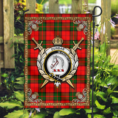 Dunbar Modern Tartan Crest Garden Flag - Celtic Thistle Style